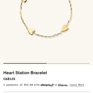 Gold Heart Station Bracelet